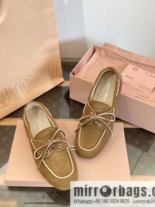 wsxc1717169677452_0-800x800rnn3yonmvv580032_20250701184133.jpg 𝐌𝐢𝐮𝐌𝐢𝐮|| Miu Miu Bow Lace Up Sailing Flat Loafers