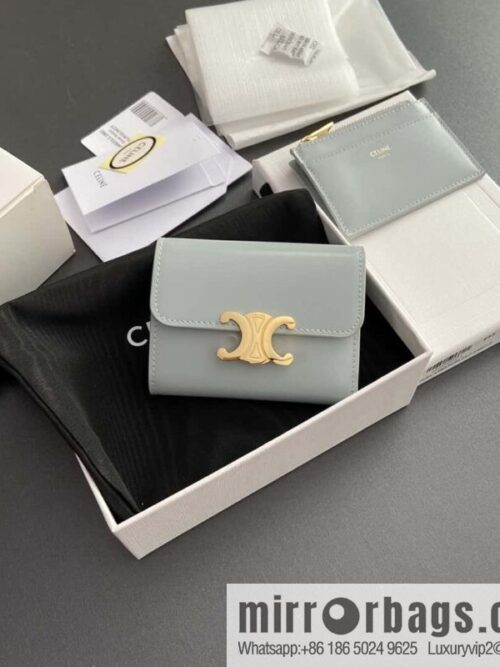 wsxc1718373318766_0-800x800zimfd0frxca195289_20250709021913.jpg Celine TRIOMPHE glossy leather (fabric) short wallet 10l653DS3.04LU652