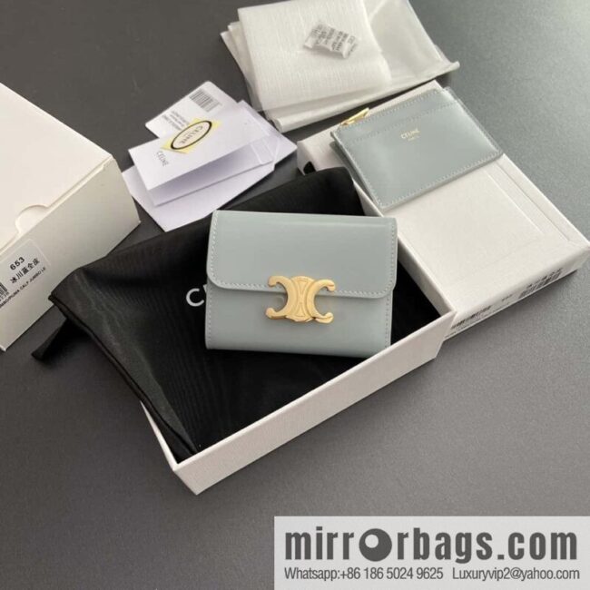 wsxc1718373318766_0-800x800zimfd0frxca195289_20250709021913.jpg Celine TRIOMPHE glossy leather (fabric) short wallet 10l653DS3.04LU652