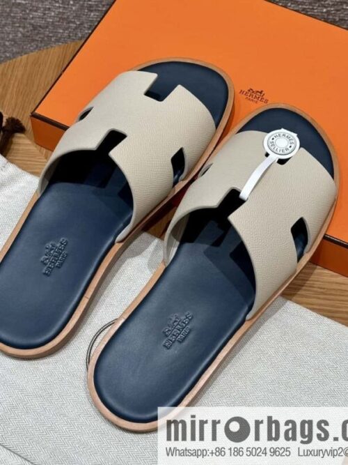 wsxc1719494920009_0-800x800mofyqtyszjb51494_20250630003255.jpg HERMES 182 Men\'s slippers Men\'s slippers Palmprint Calfskin/Epsom/Calfskin Milkshake White/ck10/Craie