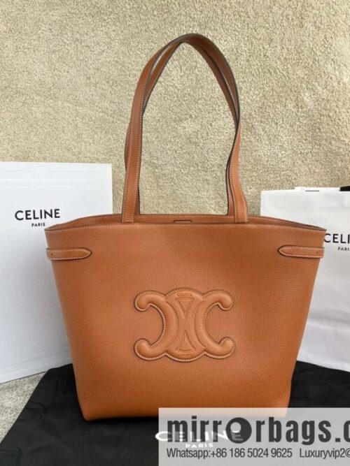 wsxc1720364116033_0-800x8001h34d1i1w4h181410_20250708191354.jpg CELINE CABAS ANAIS Grain beef leather (fabric) handbag 116853 brown
