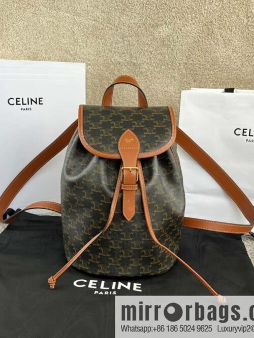 wsxc1724853756794_0-800x8005z4c5jrmdwh169880_20250705203901.jpg CELINE FOLCO Logo Printed Cow Leather Medium Backpack 117902