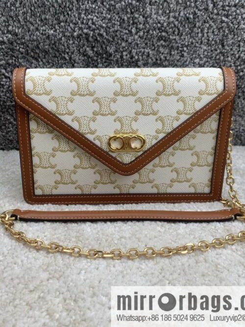 wsxc1724856503080_0-800x8004s0l0rulqkf169678_20250705203321.jpg CELINE MAILLON TRIOMPHE logo printed sheepskin chain wallet 10H422 white flower