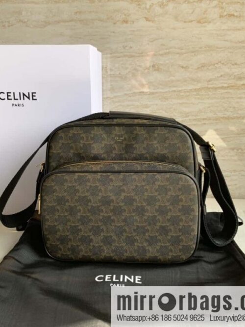 wsxc1724859200740_0-800x800cbfet2x1s34169462_20250705202704.jpg CELINE TRIOMPHE canvas and calfskin large pocket messenger bag 190822