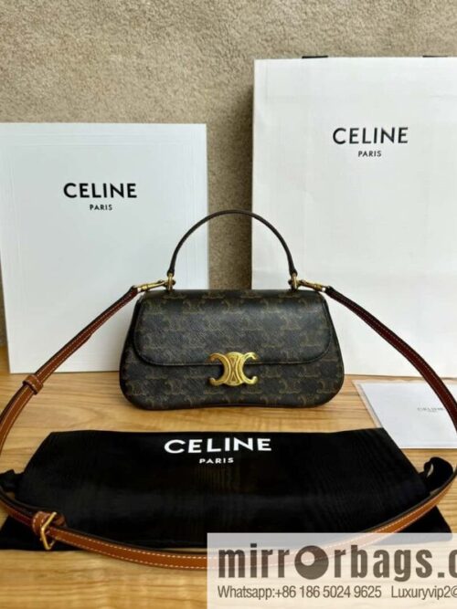 wsxc1727190125467_0-800x800glzy3cw100f155523_20250705114328.jpg CELINE TEEN LOLA logo printed cow leather handbag 119532