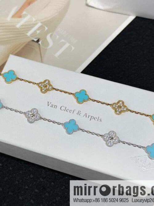wsxc1727455274933_0-800x800pgr2ry02wyc51699_20250630003500.jpg ❗️CNC version ❗️ ☀️ Van Cleef & Arpels diamond turquoise four-leaf clover five-flower bracelet ☀