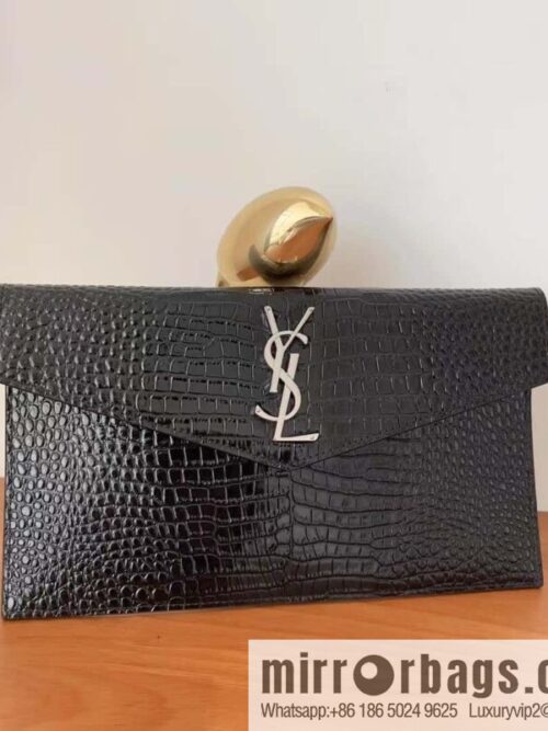 wsxc1729178368056_0-800x800fzv0mpm3o4s149450_20250705074035.jpg YSL 𝑼𝒑𝒕𝒐𝒘𝒏_ crocodile clutch 565739 black/silver buckle