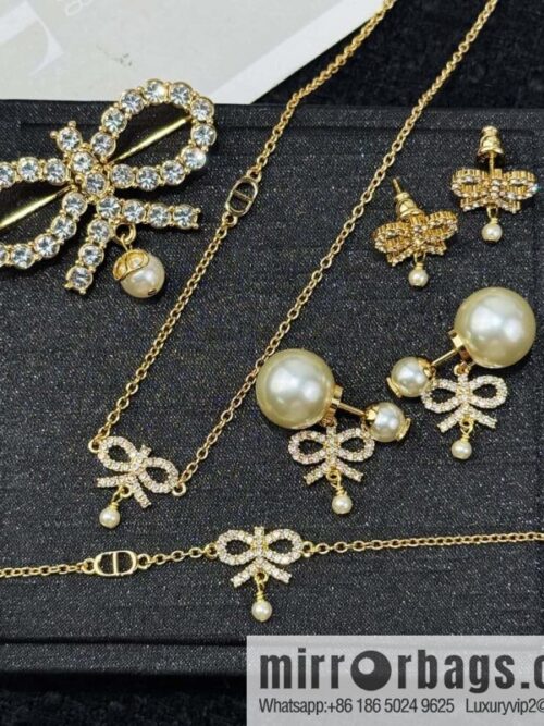 wsxc1751911609885_3-800x800zu24qlxyixr174836_20250708144621.jpg ❗️New ❗️ ☀️ New ☑️ Dior Dior pearl bow full diamond necklace earrings stud earrings bracelet ☀️
